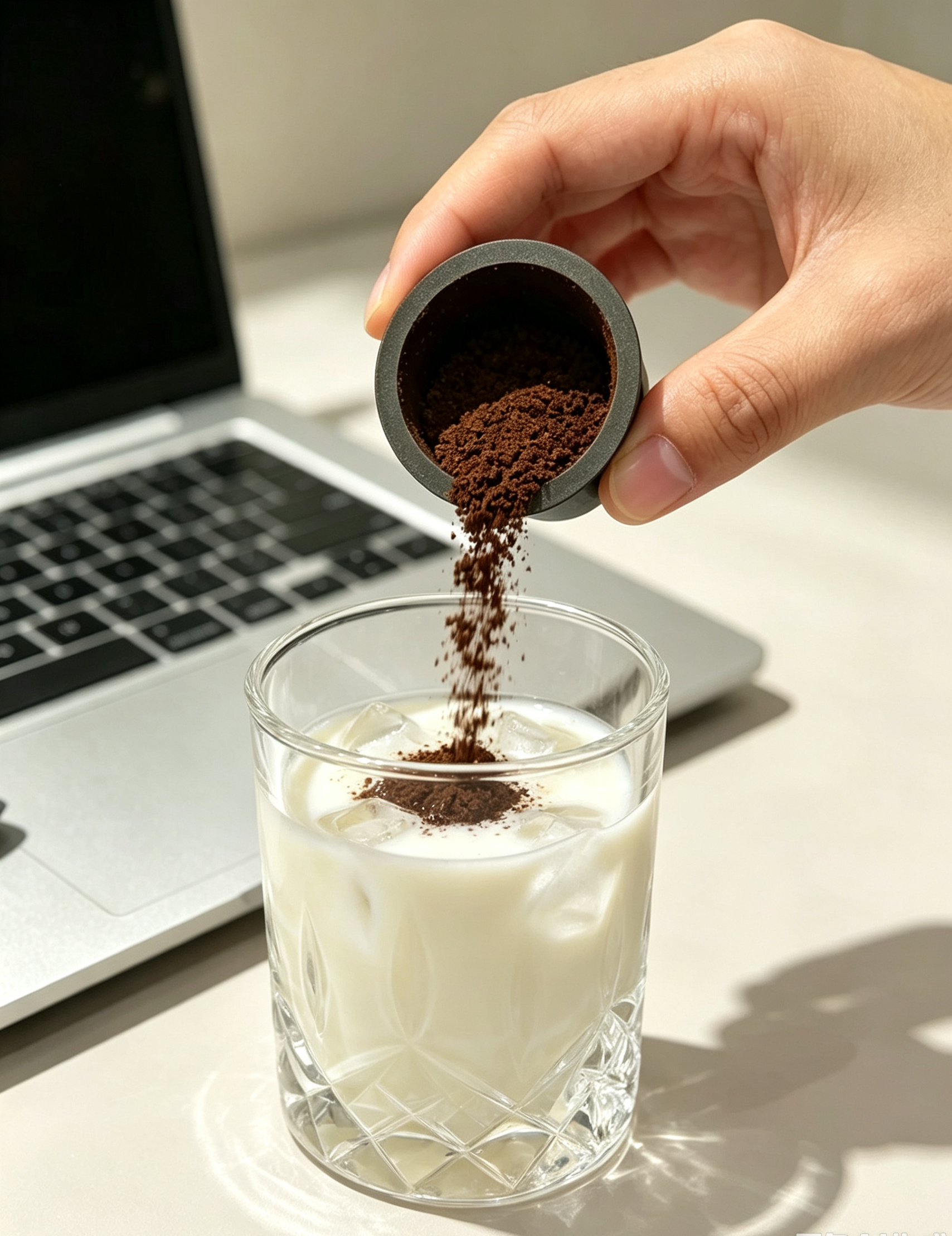 Pouring Coffee Powder