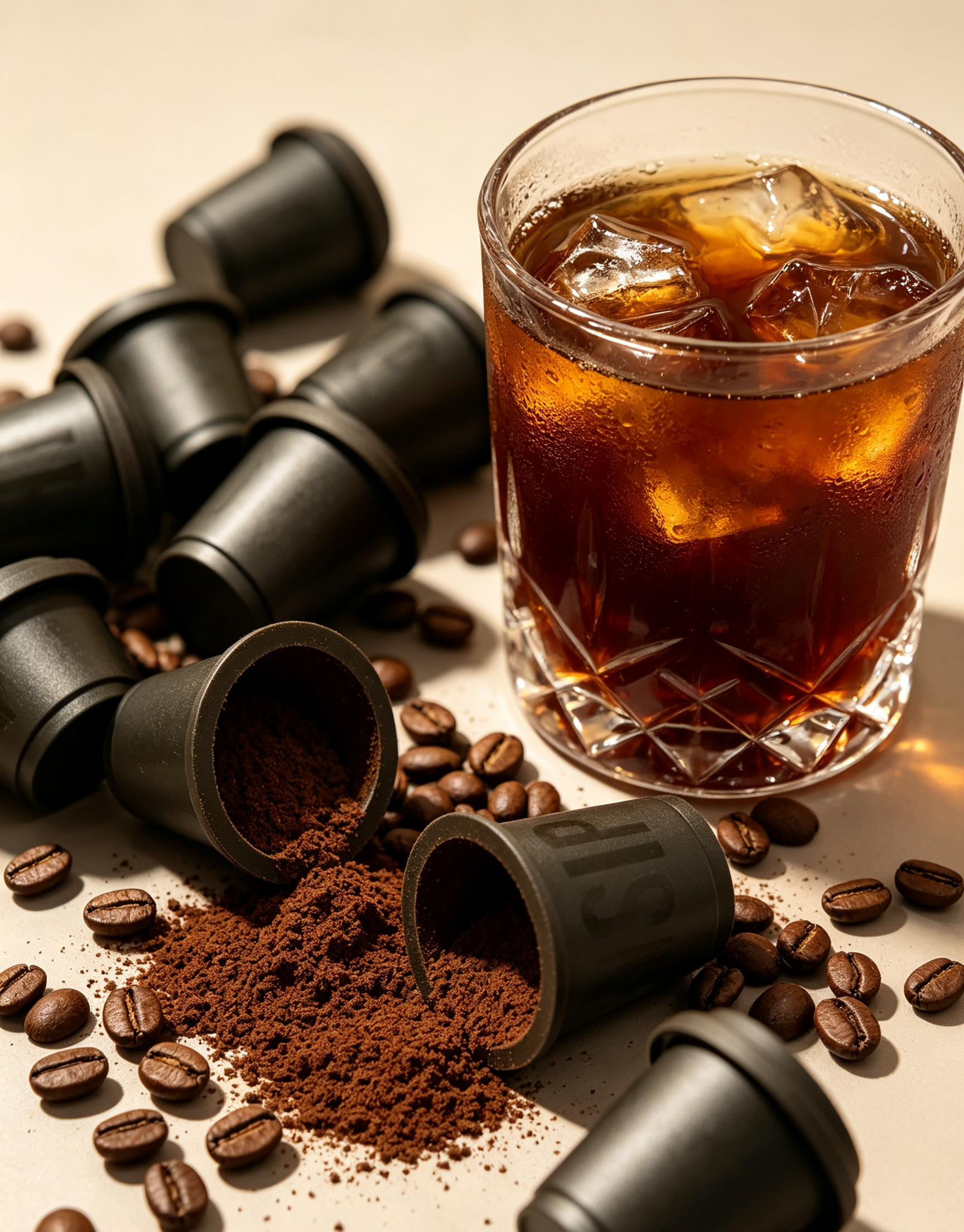 Coffee Pods and Glass