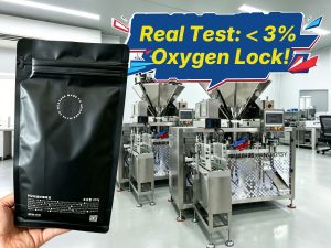 Data chart showing the correlation between low residual oxygen levels and long-term flavor retention.
